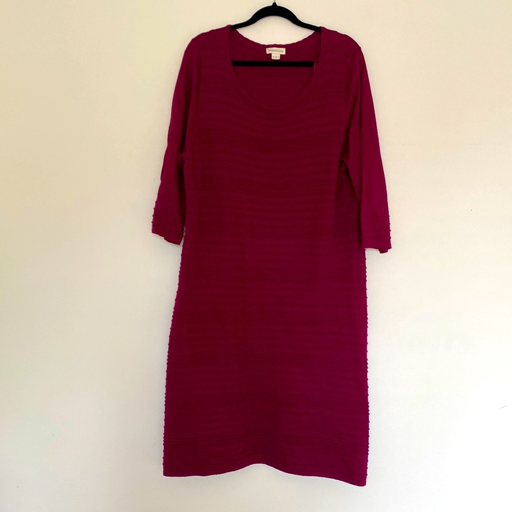 Monsoon Maroon Sweater Dress - US 18